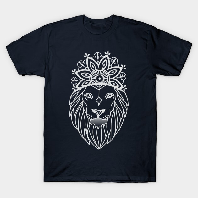 Henna Lion Mandala T-Shirt by DreMagiO